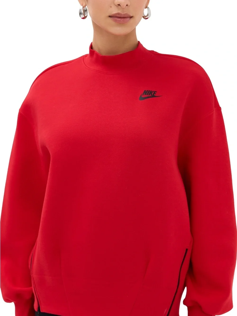 New Red Nike Mock Neck Sweatshirt